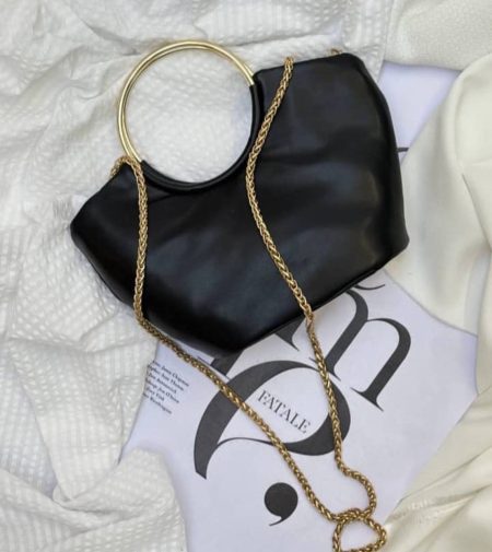 کیف مینی سبدی دسته فلزی مشکی