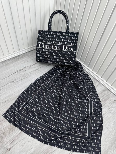 کیف کتابی شال دار بزرگ مشکی dior