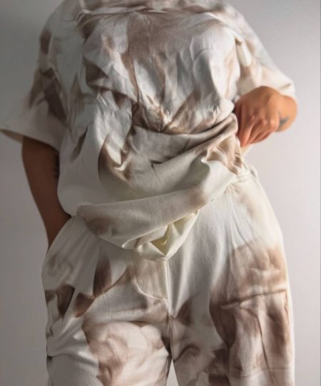 ست بلوز شلوار آبشاری قهوه‌ای