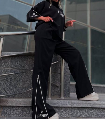 ست تی شرت شلوار فندی مشکی