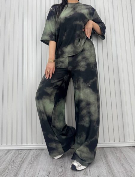 ست تیشرت شلوار ابروبادی ufo سبز