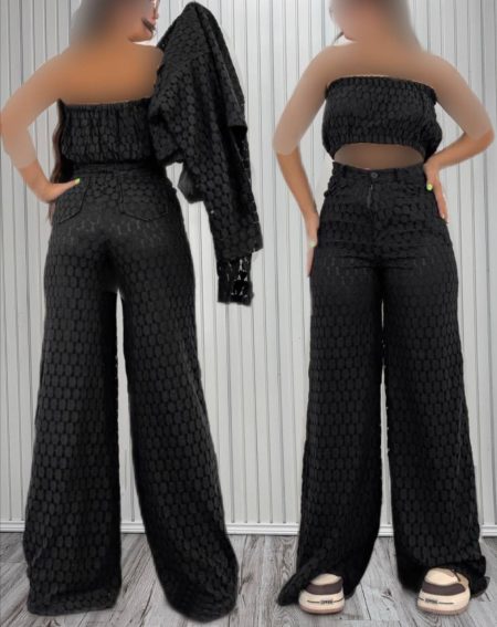 ست سه تیکه دانتل مشکی