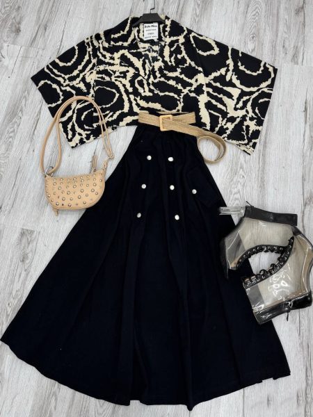 ست شومیز دامن infinity مشکی