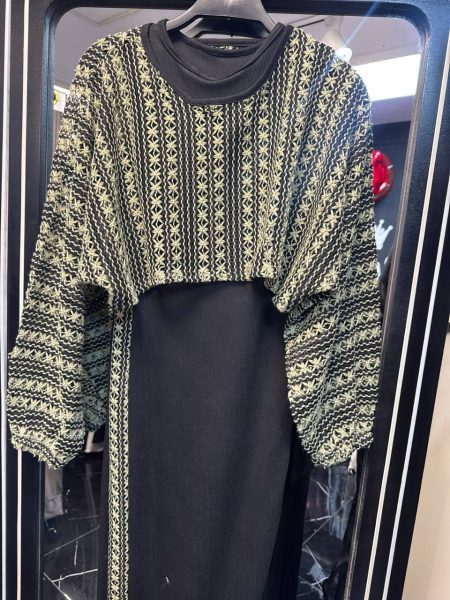 ست ماکسی و رویه قلاب بافی سبز