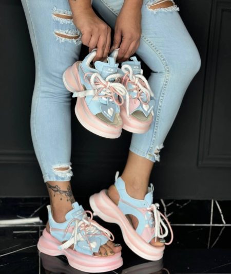 صندل قلبی آبی صورتی (2)