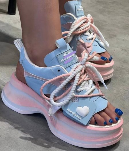 صندل قلبی آبی صورتی