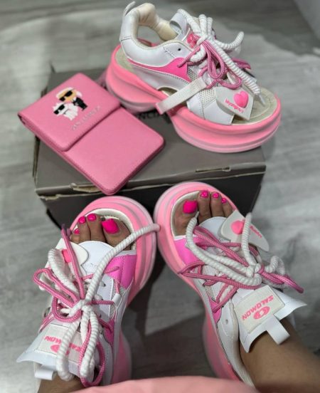 صندل قلبی سفید صورتی (2)