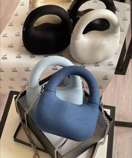 کیف مجلسی دمبلی سرمه‌ای جیر