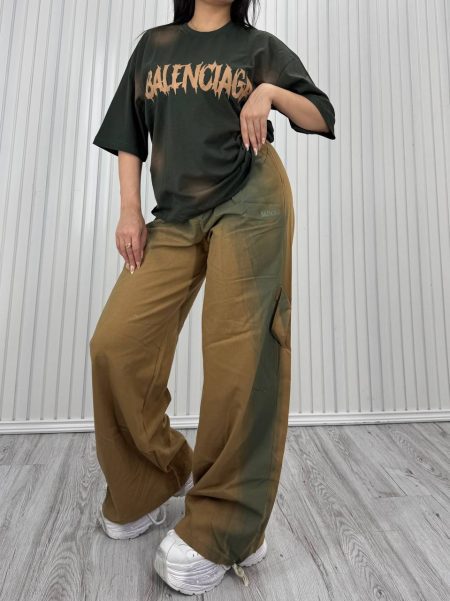 تی شرت شلوار بگ بالنسیاگا سبز تیره