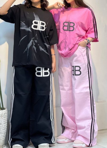 ست تی شرت شلوار بالنسیاگا سه خط