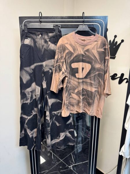 ست تی شرت و شلوار آبرنگی diesel قهوه‌ای