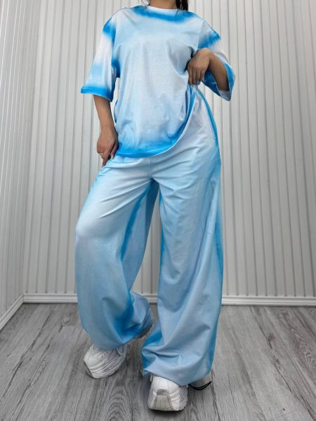ست تی شرت و شلوار پیستوله ufo آبی