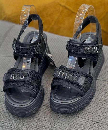 صندل نگینی Miu Miu مشکی