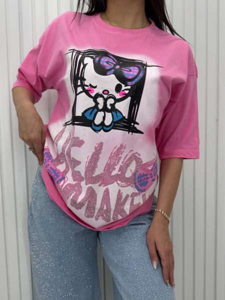 تی‌شرت Hello kitty صورتی