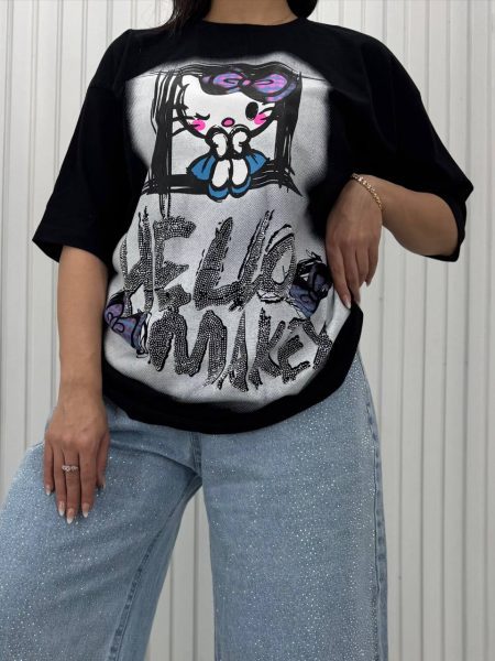 تی‌شرت Hello kitty مشکی