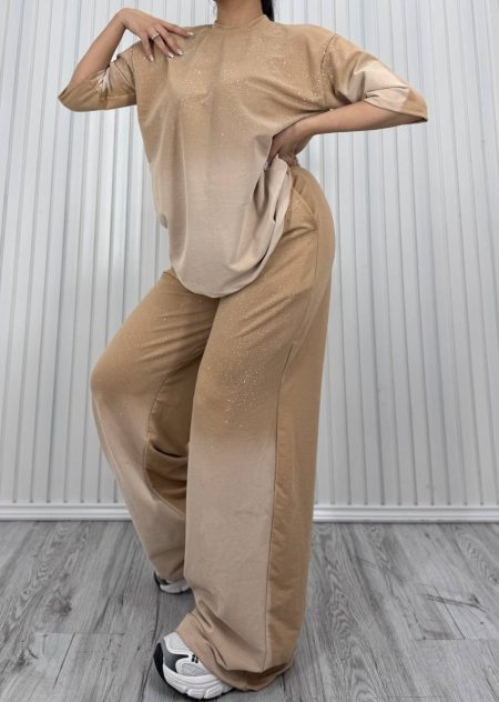 تی‌شرت و شلوار کهکشانی کرم تیره