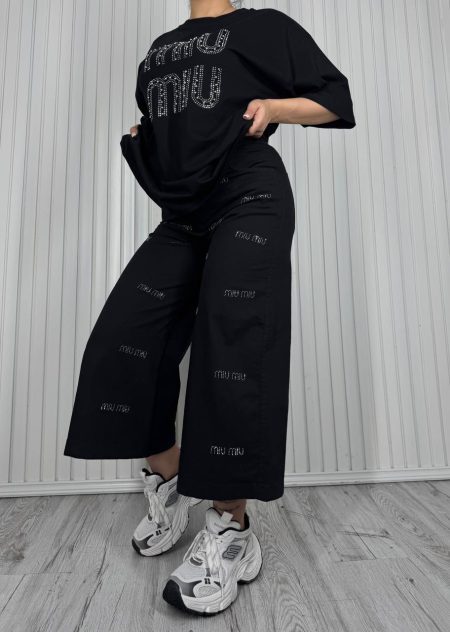 تی‌شرت‌وشلوار قد85نگینیMIU MIU مشکی
