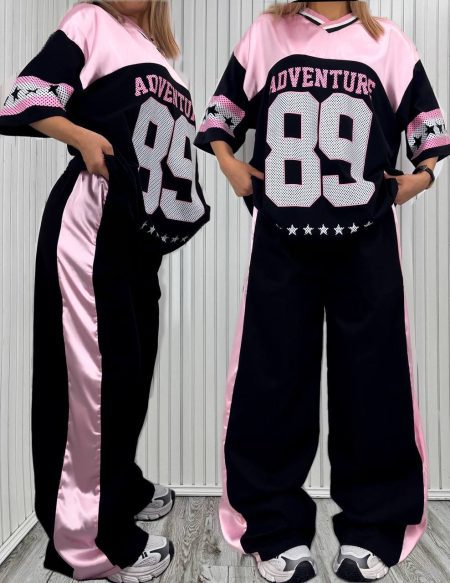 تی‌شرت‌و‌شلوار‌بیسبالی صورتی