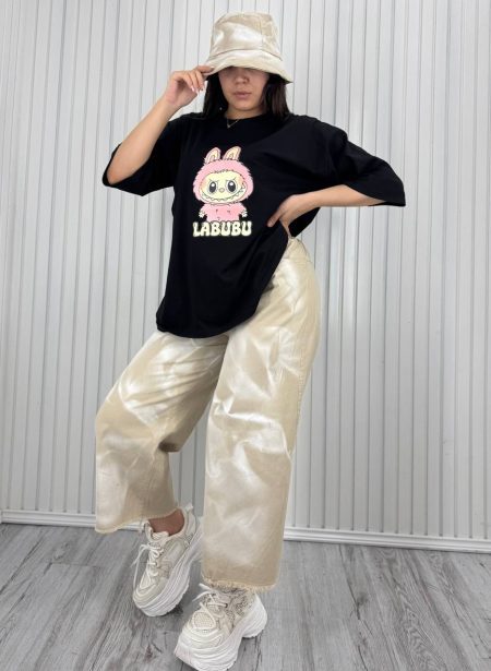 ست 3 تیکه قد 85 LABUBU کرم