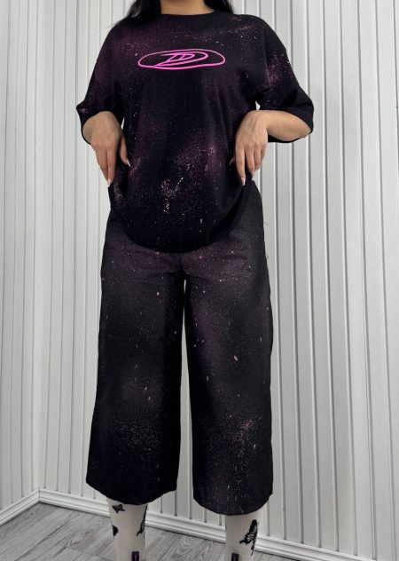 ست تی شرت شلوار قد90 آبرنگی diesel مشکی