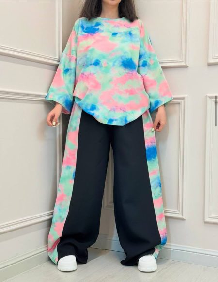 ست تی‌شرت و شلوار رنگینه مشکی