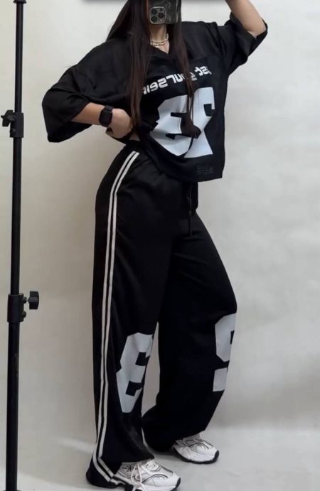 ست تی‌شرت و شلوار سوزنی 23 سفید