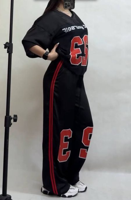 ست تی‌شرت و شلوار سوزونی23 قرمز