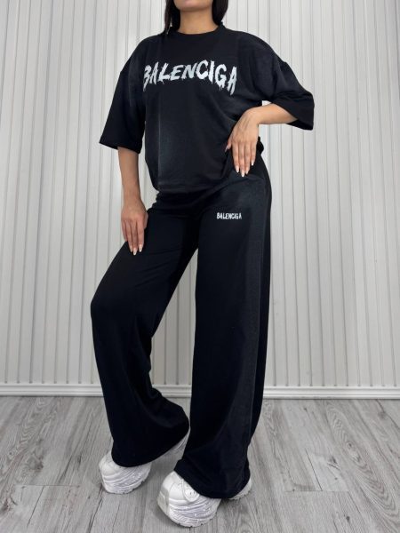 ست تی‌شرت و شلوار مه پاشBalenciaga مشکی