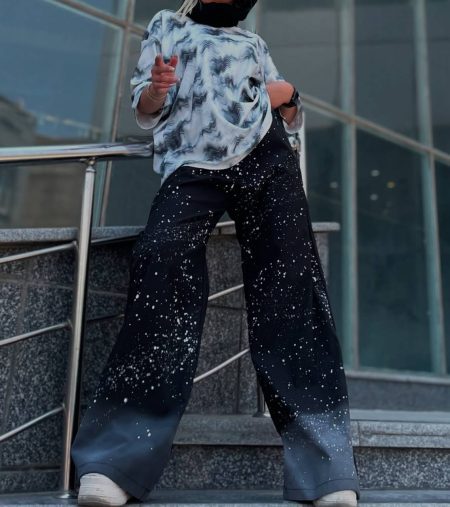 ست تی‌شرت‌وشلوار آسمانی مشکی