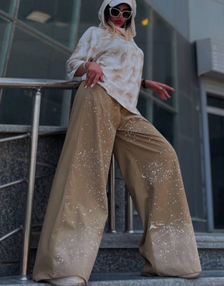 ست تی‌شرت‌وشلوار آسمانی کرم