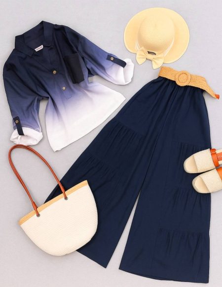 ست شومیز و شلوار دامنی Zino سرمه‌ای