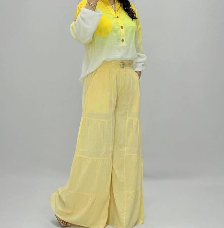ست شومیز و شلوار دامنی Zino لیمویی