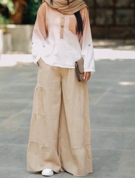 ست شومیز و شلوار دامنی Zino کرم