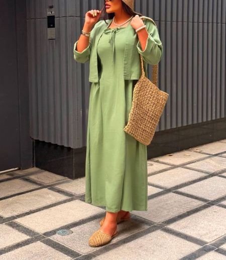 ست کت و پیراهن جلو بند