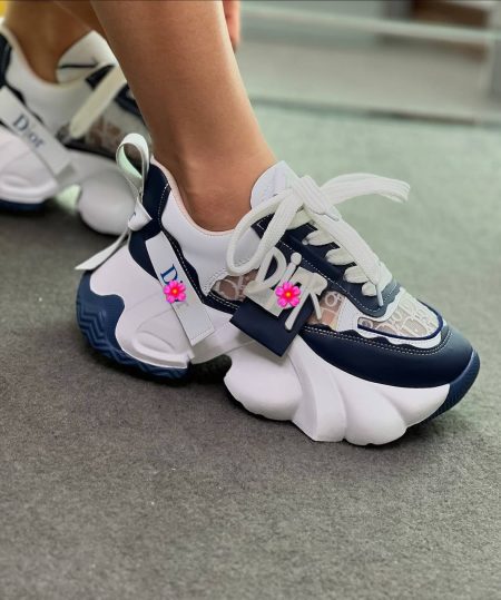 کتونی توری dior سرمه‌ای سفید