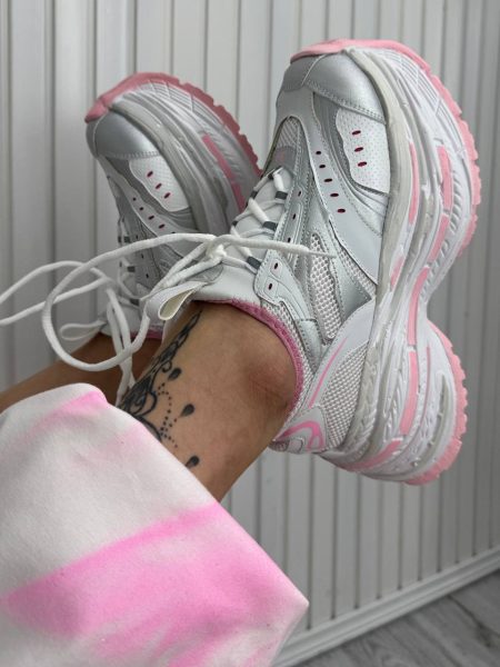 کفش لژدار بالنسیاگا سفید صورتی ماکسمارا