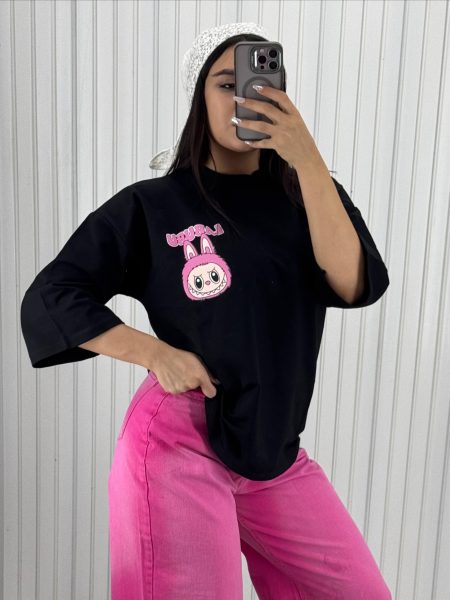 تی‌شرت Kind Labubu مشکی