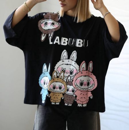 تی‌شرت آستین لانگ Labubu مشکی