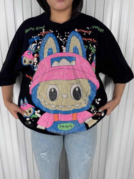 تی‌شرت نگینی LABUBU مشکی