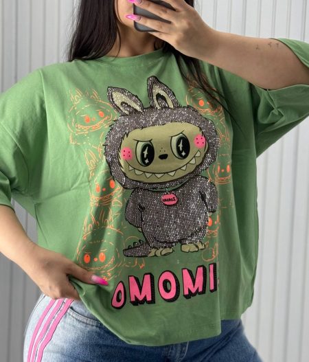 تی‌شرت نگینی Zimomo سبز