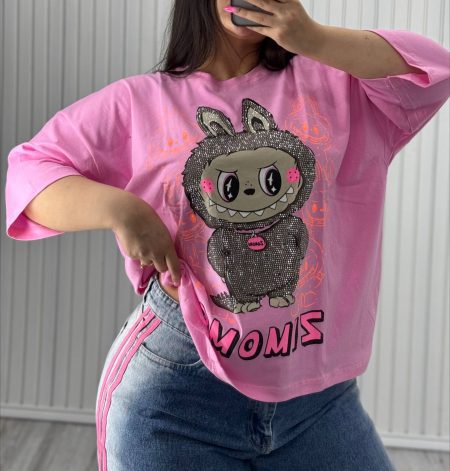 تی‌شرت نگینی Zimomo صورتی روشن