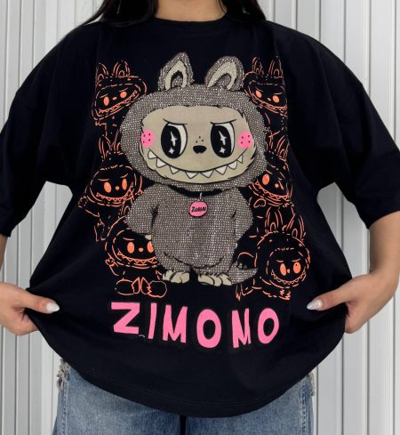 تی‌شرت نگینی Zimomo مشکی