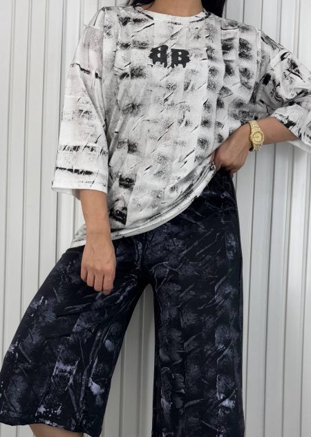 تی‌شرت و شلوارک آبرنگی Balenciaga سفید