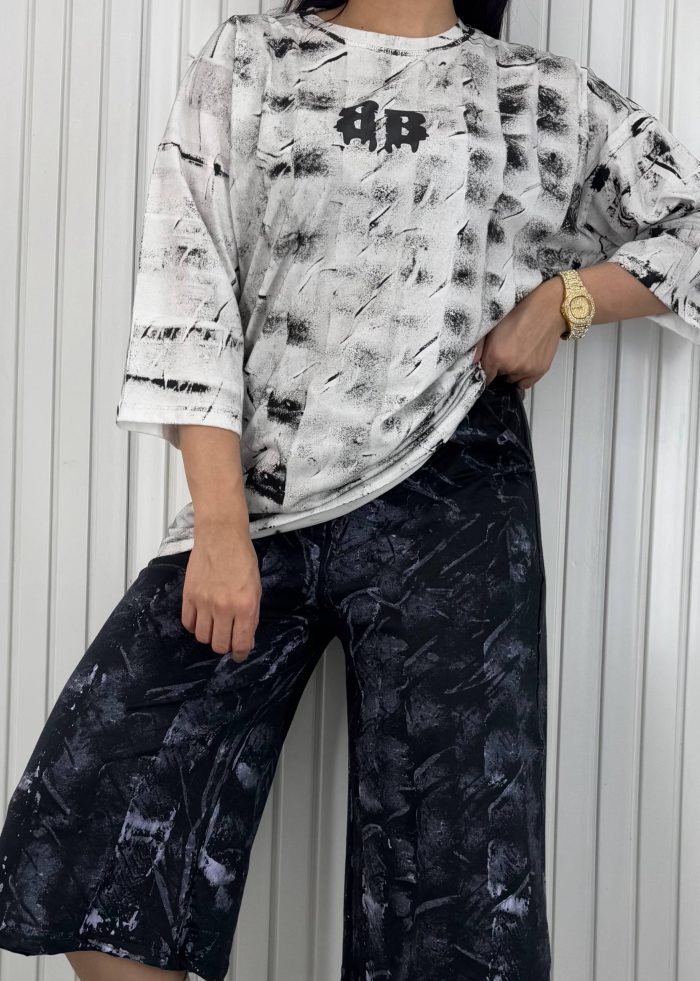 تی‌شرت و شلوارک آبرنگی Balenciaga سفید
