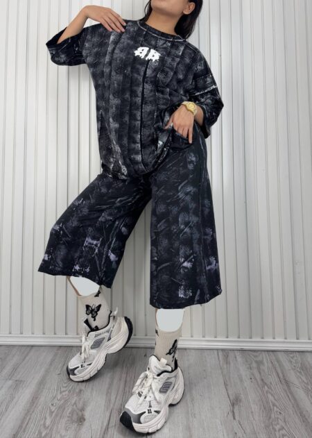 تی‌شرت و شلوارک آبرنگی Balenciaga مشکی