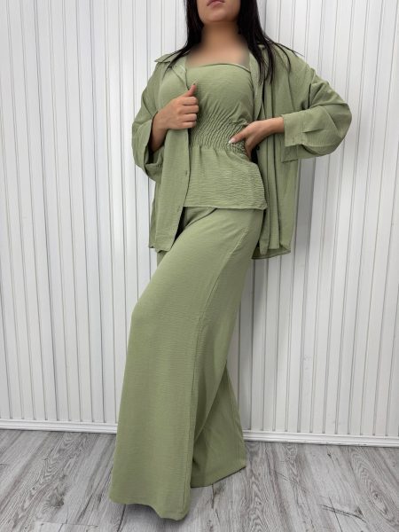 ست 3تیکه الهه سبز پسته‌ای