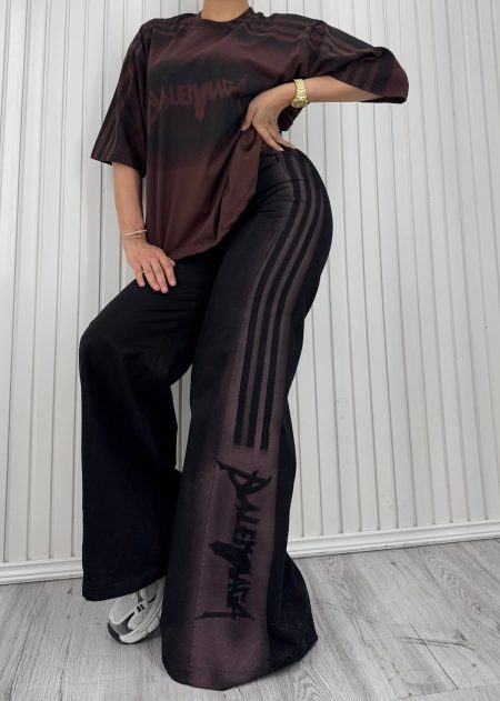 ست تی‌شرت و شلوار 3خطBalenciaga قهوه‌ای