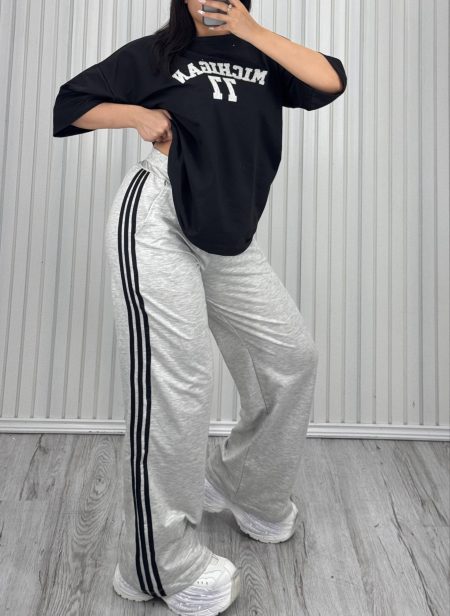 ست تی‌شرت و شلوار 77 Michigan مشکی طوسی