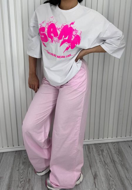 ست تی‌شرت و شلوار SAME صورتی