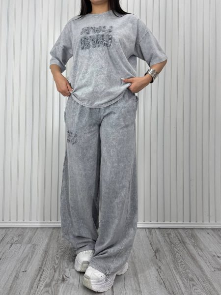 ست تی‌شرت و شلوار گت MIU MIU طوسی